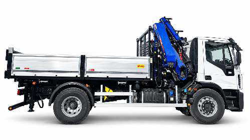 Eurocargo ML180E32K — Gru PM 23524 SP + J512.20 · ribaltabile
